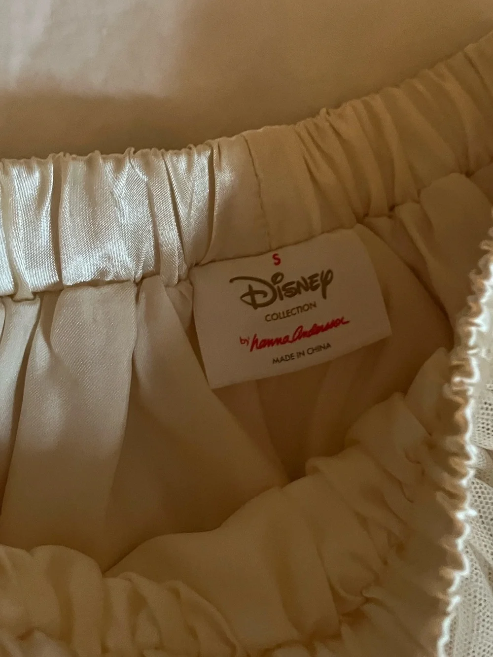 Hanna Andersson Cream Embroidered Moana & Floral Tulle Skirt